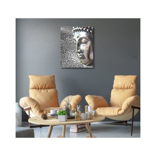 Silver Buddha Face Canvas Print Leinwanddruck