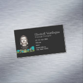 Silver Buddha Head Statue mit Lotus Blume Magnetische Visitenkarte (Beispiel)