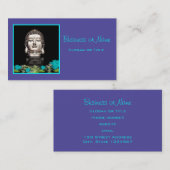 Silver Buddha Head Statue Visitenkarte (Vorne/Hinten)