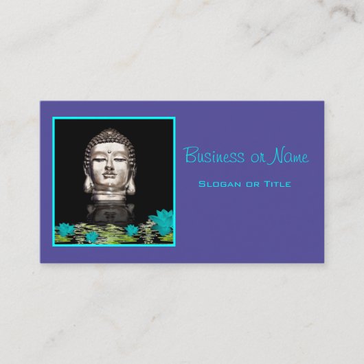 Silver Buddha Head Statue Visitenkarte (Vorderseite)