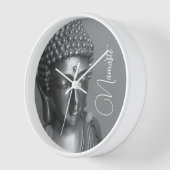 Silver Buddha Namaste Wall Clock Uhr (Winkel)