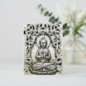 Silver Buddha Postcard Postkarte (Stehend Vorderseite)