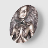 Silver Buddha Runde Wanduhr (Winkel)