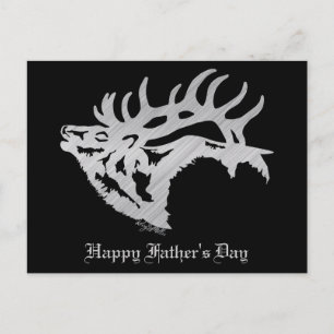 Silver Bull Elk Silhouette Postkarte