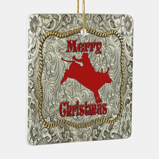 Silver Bull Rider Gürtel Buckle Weihnachten Keramikornament (Rechts)