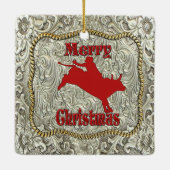 Silver Bull Rider Gürtel Buckle Weihnachten Keramikornament (Rückseite)