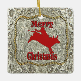 Silver Bull Rider Gürtel Buckle Weihnachten Keramikornament