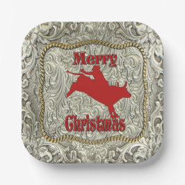 Silver Bull Rider Gürtel Buckle Weihnachten Pappteller