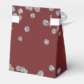 Silver Burgund 80. Geburtstag Danke Confetti Geschenkschachtel (Rückseite)