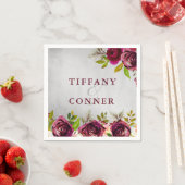 Silver Burgund Hochzeit Verlobung Jubiläum Serviette (Beispiel)