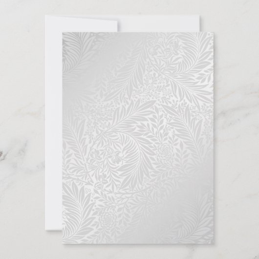 Silver Burgundy Blush Bloral Wedding Einladungen (Rückseite)