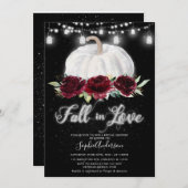 Silver Burgundy Pumpkin Fall in Liebe Brautparty Einladung (Vorne/Hinten)