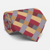 Silver Burgundy Red Cream Grau Farbblock Krawatte (Gerollt)