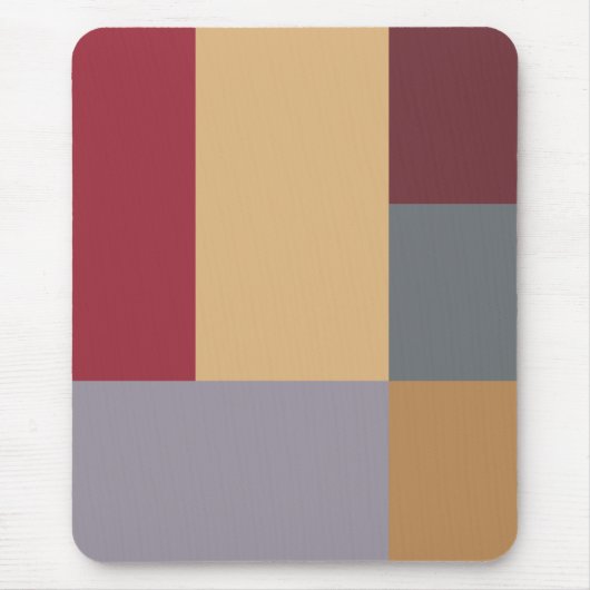 Silver Burgundy Red Cream Grau Farbblock Mousepad (Vorne)