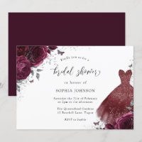 Silver Burgundy Sparkle Dress Rose Brautparty
