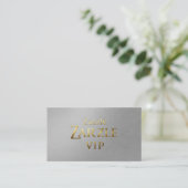 Silver Business Card Custom Visitenkarte (Stehend Vorderseite)