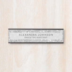 Silver Business Glitzer Sparkle Moderner Stil Türschild
