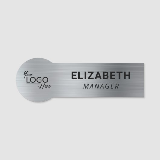 Silver-Business-Logo Namensschild (Vorderseite)