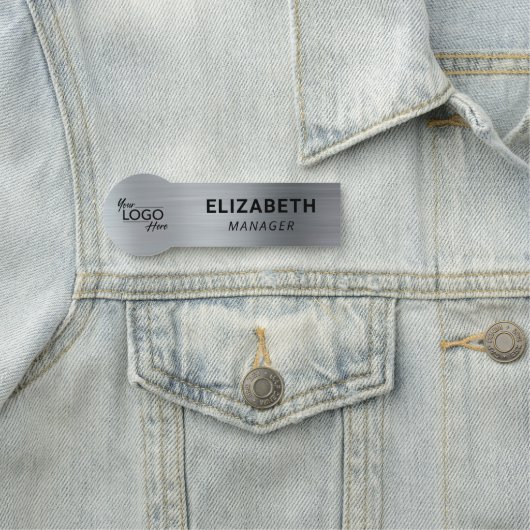 Silver-Business-Logo Namensschild (Beispiel)