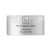 Silver Business Logo Rücksendeadresse Adressaufkleber (Vorne)