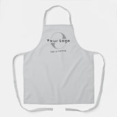 Silver Business Logo + Text Company Marke Long Schürze (Vorderseite)