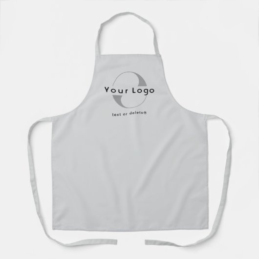 Silver Business Logo + Text Company Marke Long Schürze (Vorderseite)