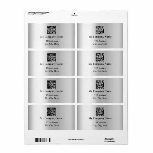 Silver Business ql Code Rücksendeadresse (Vorne)