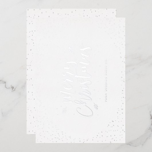 Silver Business Weihnachten Folien Feiertagskarte (Vorderseite/Rückseite)