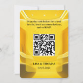 Silver Butter Yellow Modern Wedding Einladung (Rückseite)