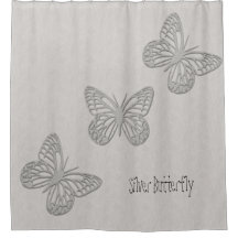 Silver Butterfly Grau textured