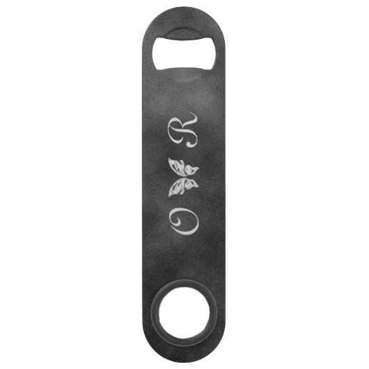 Silver Butterfly & Gray Velvet Flaschenöffner (Vorderseite)