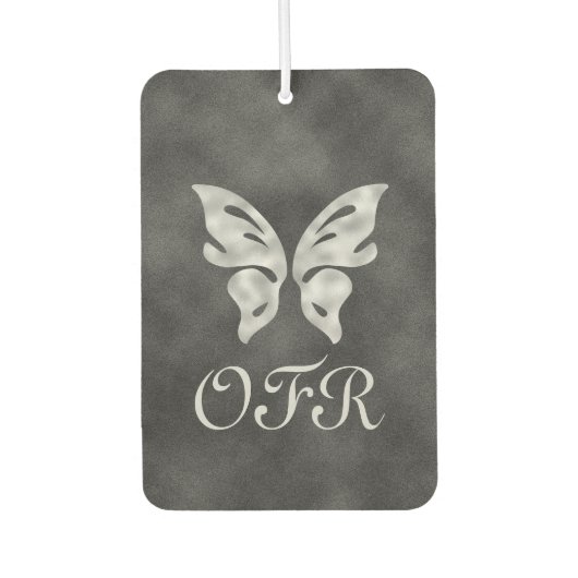 Silver Butterfly & Velvet Personalisiert Autolufterfrischer (Vorderseite)