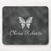 Silver Butterfly & Velvet Personalisiert Mouse Pad Mousepad (Vorne)