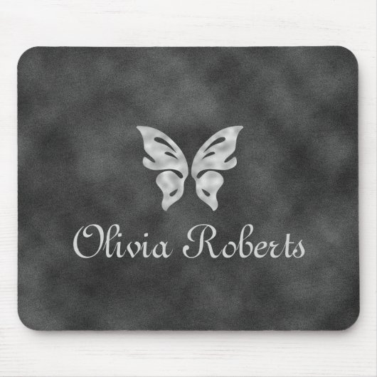 Silver Butterfly & Velvet Personalisiert Mouse Pad Mousepad (Vorne)
