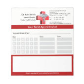 Silver Caduceus Cross Rot Medizin Ernennung Notizblock (Vorderseite)