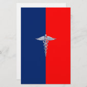Silver Caduceus Medical Symbol League Briefpapier (Vorne/Hinten)