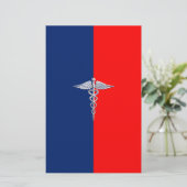 Silver Caduceus Medical Symbol League Briefpapier (Stehend Vorderseite)