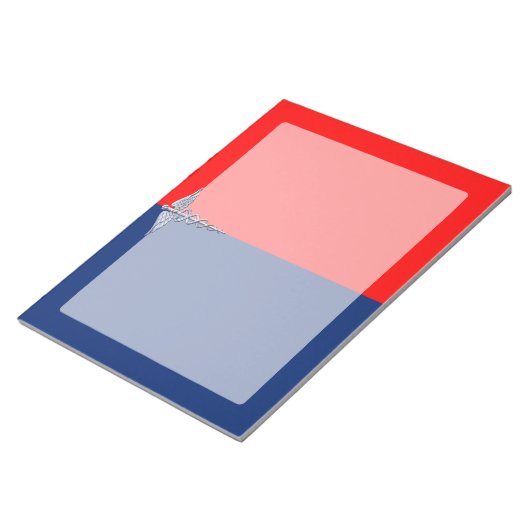 Silver Caduceus Medical Symbol League Notizblock (angewinkelt)