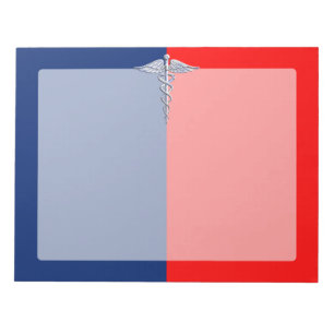 Silver Caduceus Medical Symbol League Notizblock