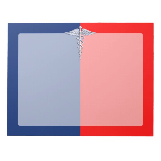 Silver Caduceus Medical Symbol League Notizblock (Vorderseite)