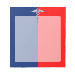 Silver Caduceus Medical Symbol League Notizblock