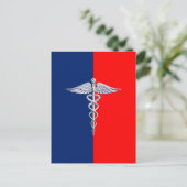 Silver Caduceus Medical Symbol League Postkarte (Stehend Vorderseite)