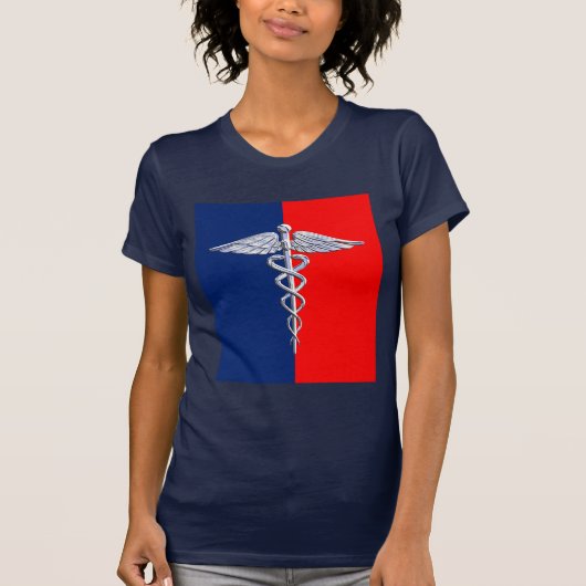 Silver Caduceus Medical Symbol League T-Shirt (Vorderseite)
