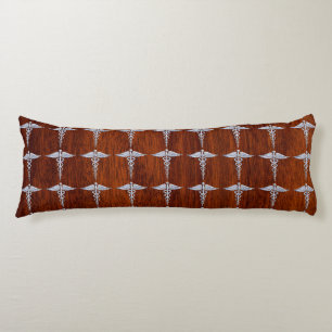 Silver Caduceus Medical Symbol Mahogany Dekoration Seitenschläferkissen