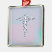 Silver Caduceus Medical Symbol Mother Pearl Decor Silbernes Ornament (Links)