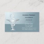 Silver Caduceus Pharmacy Business Card Visitenkarte (Vorderseite)