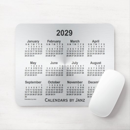 Silver Calendar von Janz Mouse Pad Mousepad (Mit Mouse)