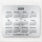 Silver Calendar von Janz Mouse Pad Mousepad (Vorne)