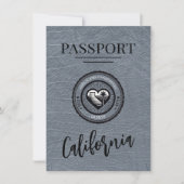 Silver California Passport Save the Date (Vorderseite)