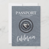 Silver California Passport Wedding Einladung (Rückseite)